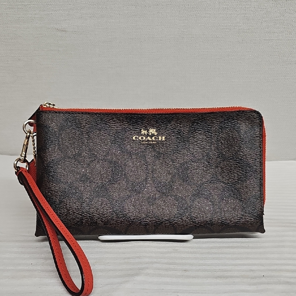 COACH DOUBLE CORNER ZIP WRISTLET WALLET BFPM-04-258